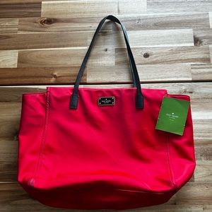 Kate Spade Red Nylon Tote Bag
